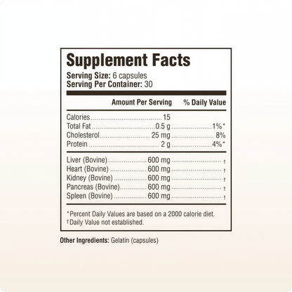 Heart & Soil  Beef Organs  180 capsules